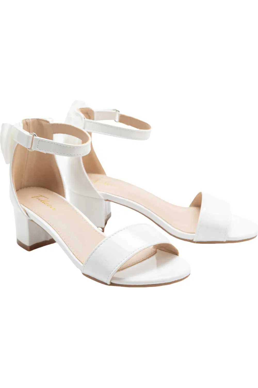 Сандалии детские на каблуке Patent Banded Block Heels Tulleen, белый
