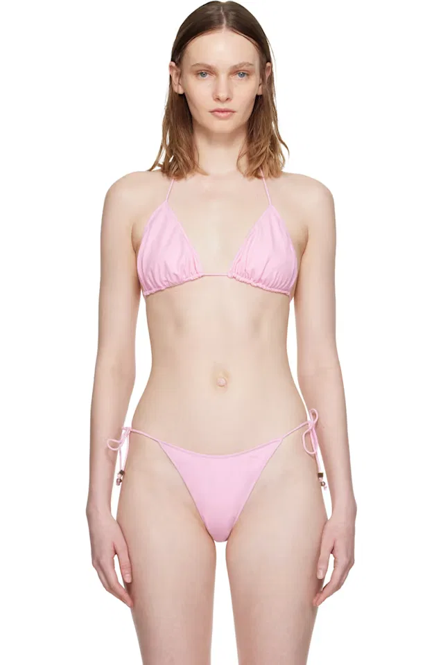 Розовый верх  бикини в форме треугольника Jacquemus