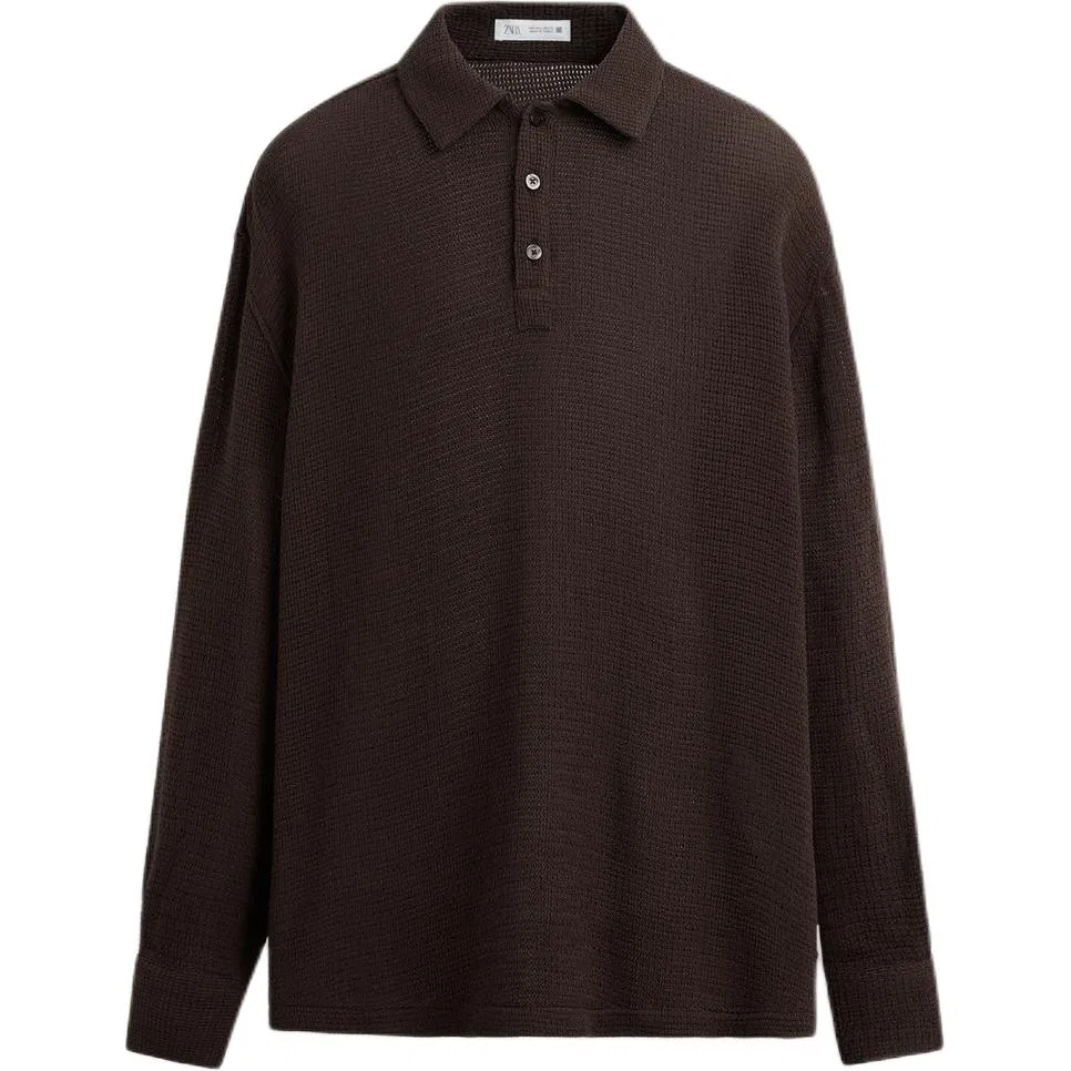 Мужское поло с воротником Brown ZARA, Brown