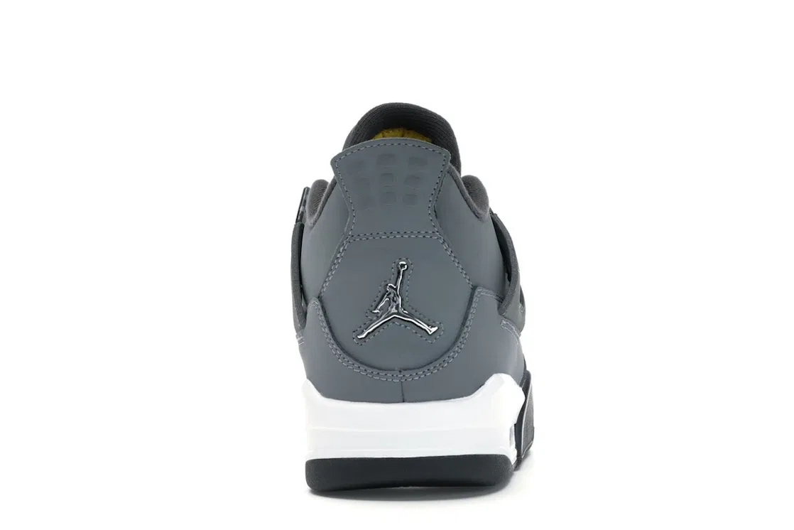 Детские кроссовки Lifestyle с замшевым верхом Jordan 4 Retro, Cool Grey/Chrome-Dark Charcoal-Varsity Maize — фото 4