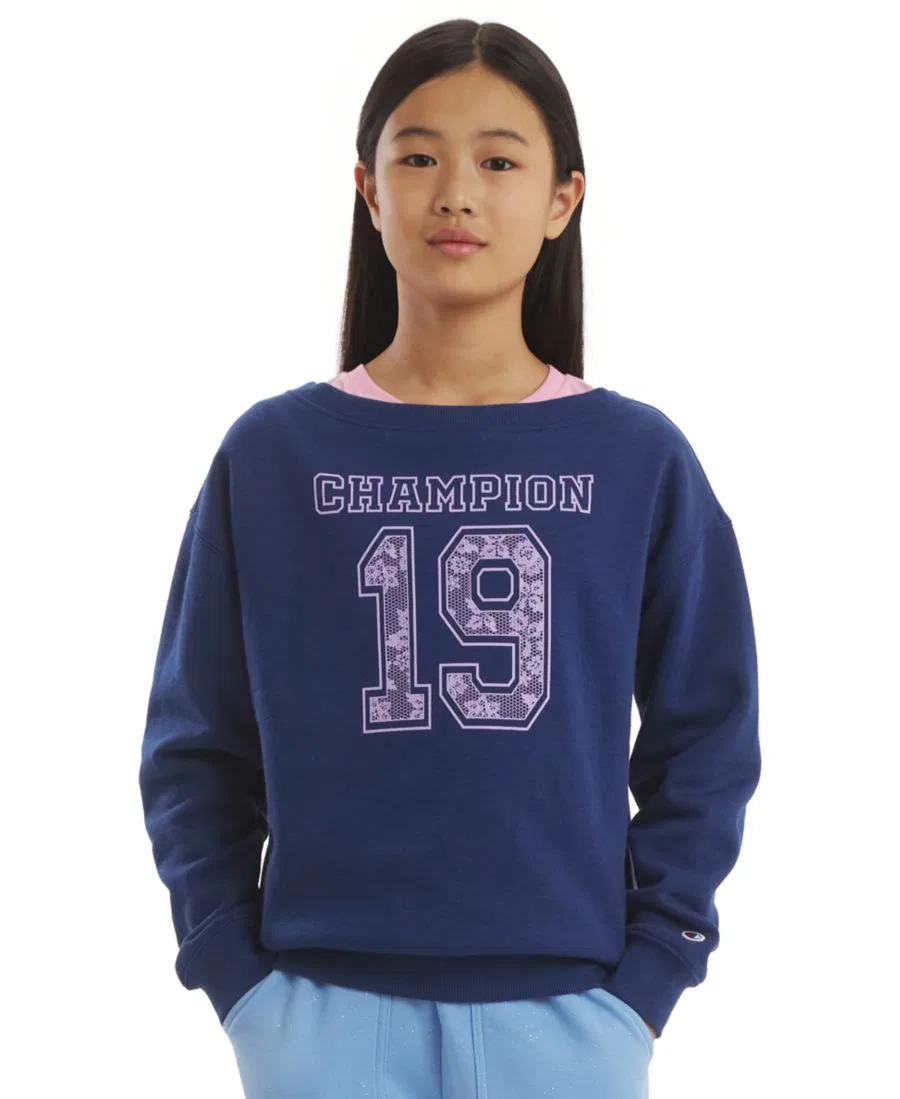 Свитшот с графическим принтом Crewneck Graphic Sweatshirt Champion, Purple Rose