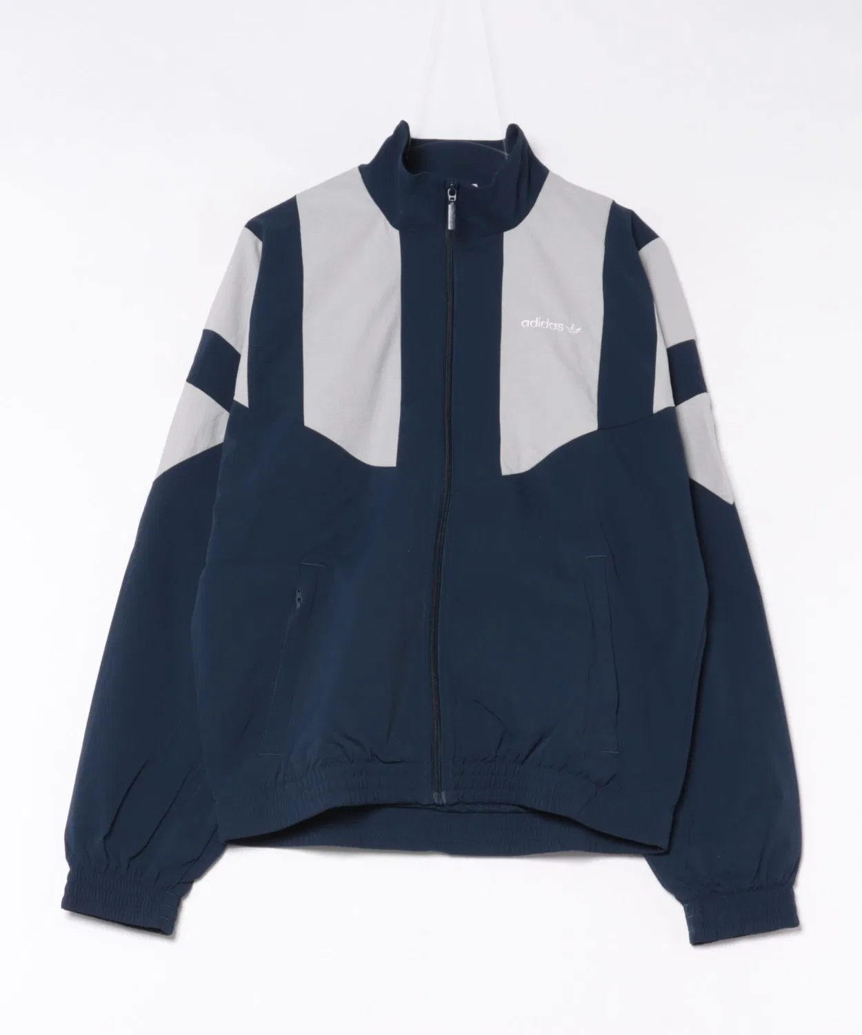 Мужская куртка без капюшона с брендовым логотипом Adidas, модель M BLOCKED TRACKTOP, Night Indigo