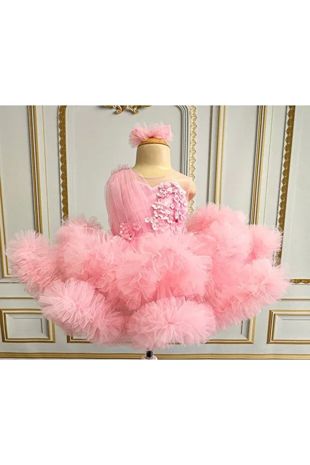 Детское платье для девочек с принтом Ilknur Karaca Design, Pink