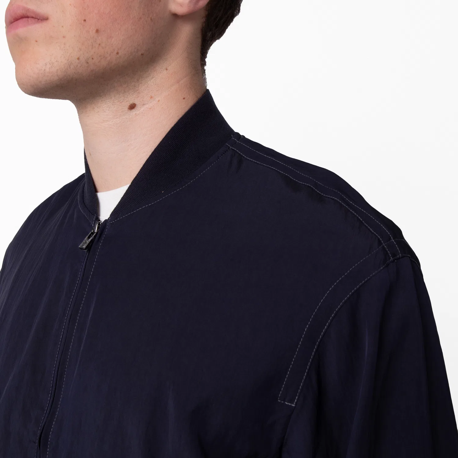 Куртка-бомбер из вискозы и нейлона Emporio Armani, Iconico 0920 Blu Navy Ea — фото 2