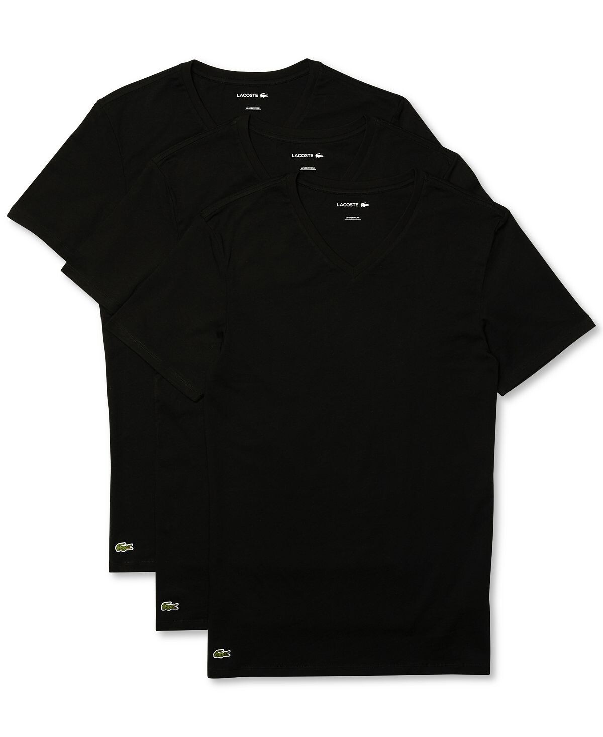 

Мужской комплект нижнего белья slim fit с v-образным вырезом lounge, 3 предмета Lacoste, черный