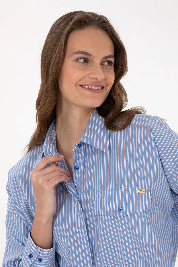 Женская рубашка с длинным рукавом U.S. Polo Assn., Dark Blue — фото 2