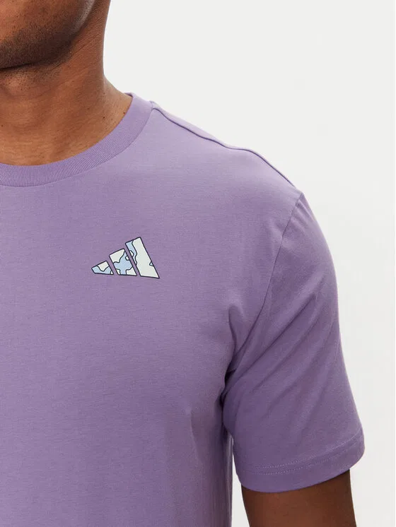 Футболка regular fit Earth Day Graphic Adidas, фиолетовый — фото 4