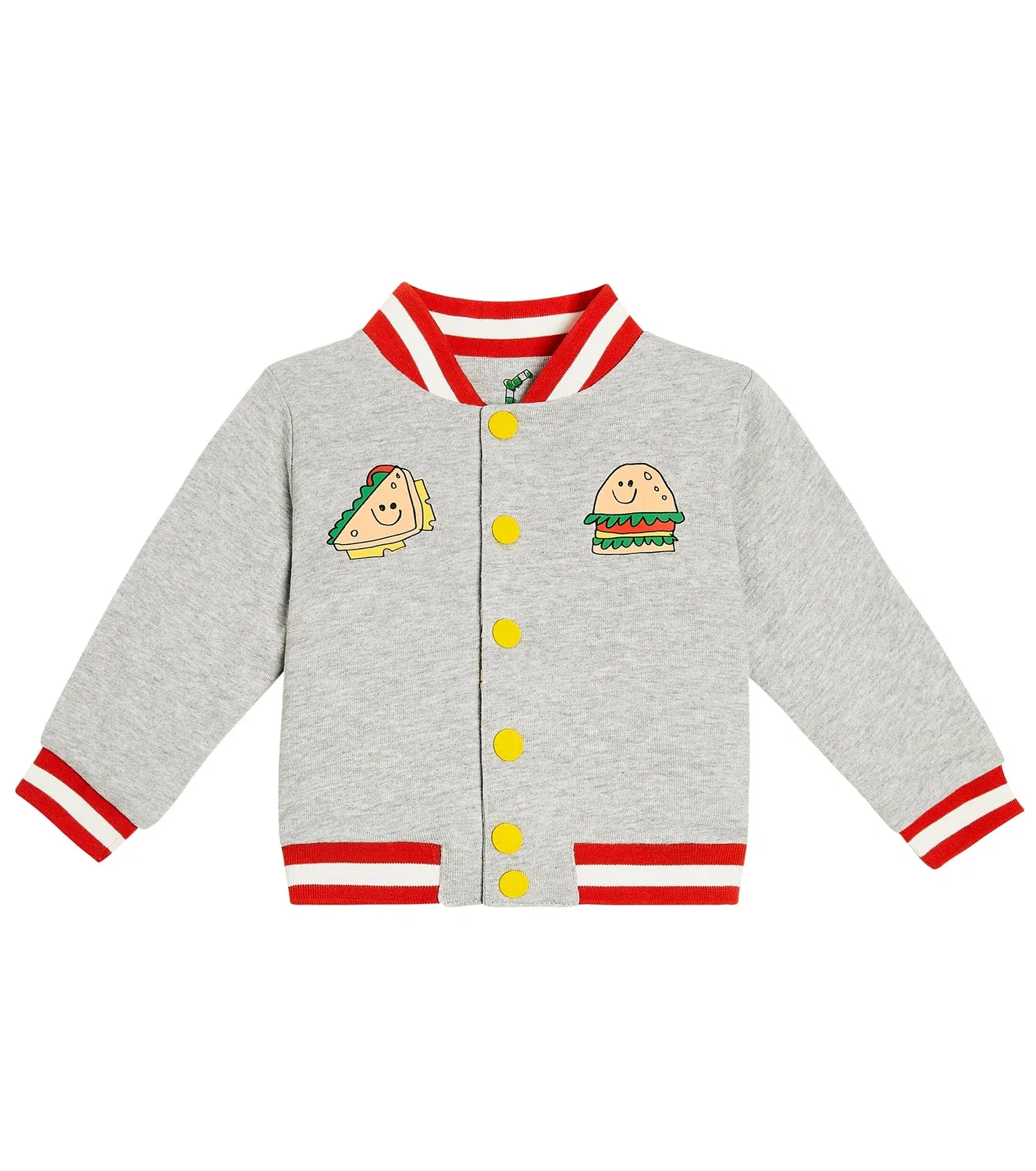 Кардиган хлопковый с принтом Stella Mccartney Kids, серый