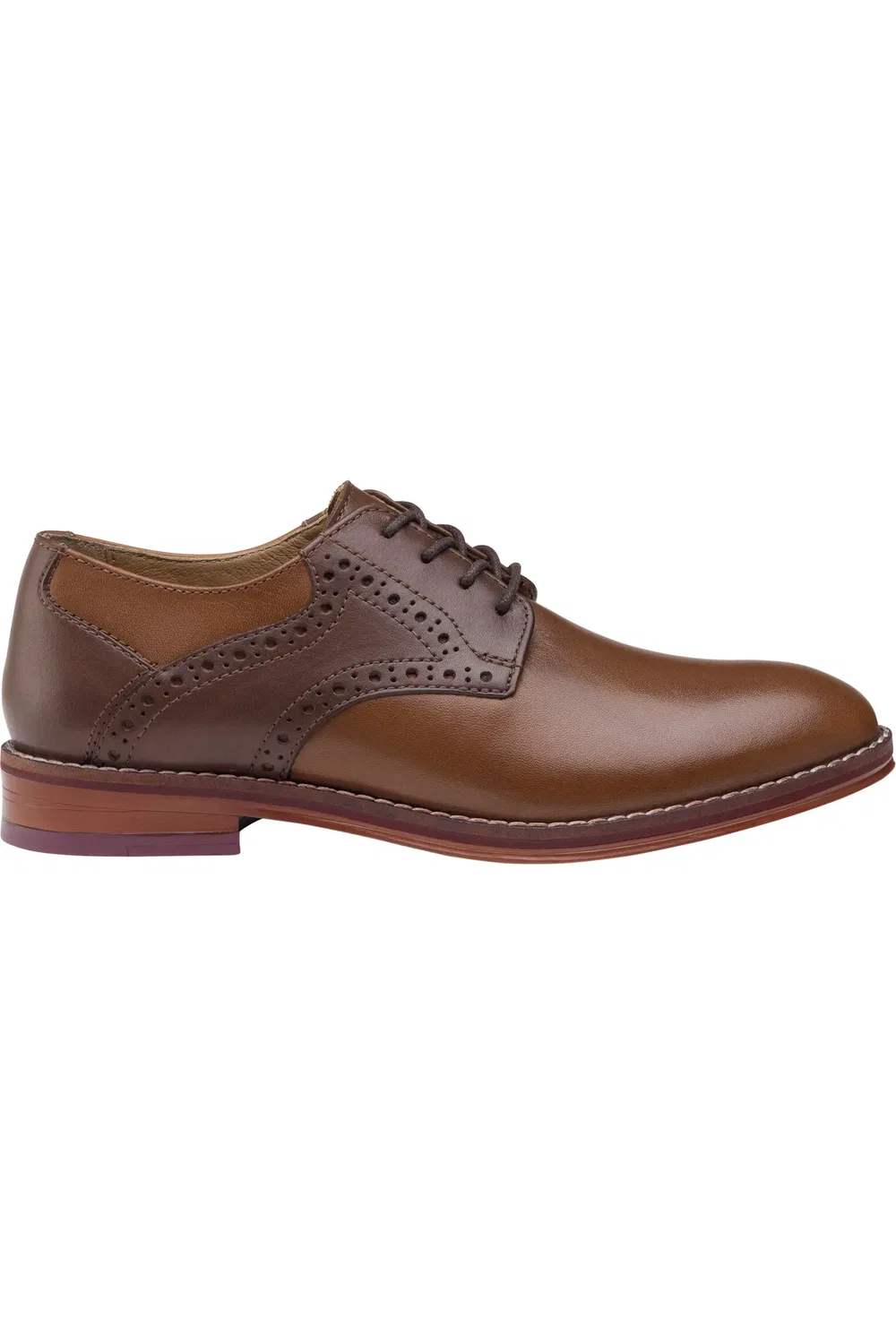Детские туфли saddle shoe с отделкой brogue Conard Johnston & Murphy, Tan/Dark Brown Full Grain — фото 2