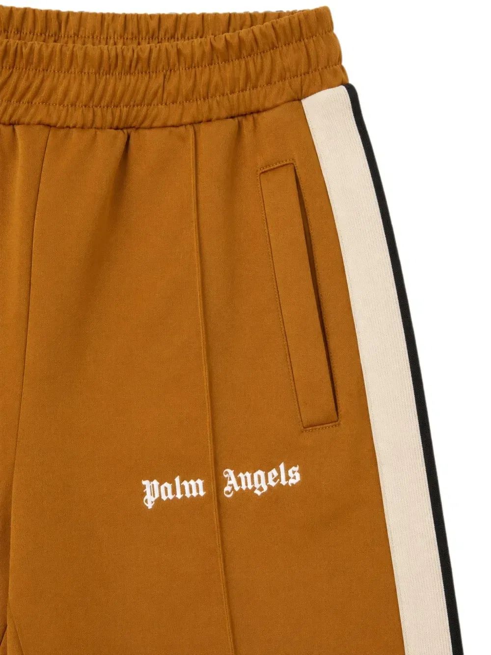 Спортивные штаны с логотипом и боковыми полосками Palm Angels Kids, коричневый — фото 3