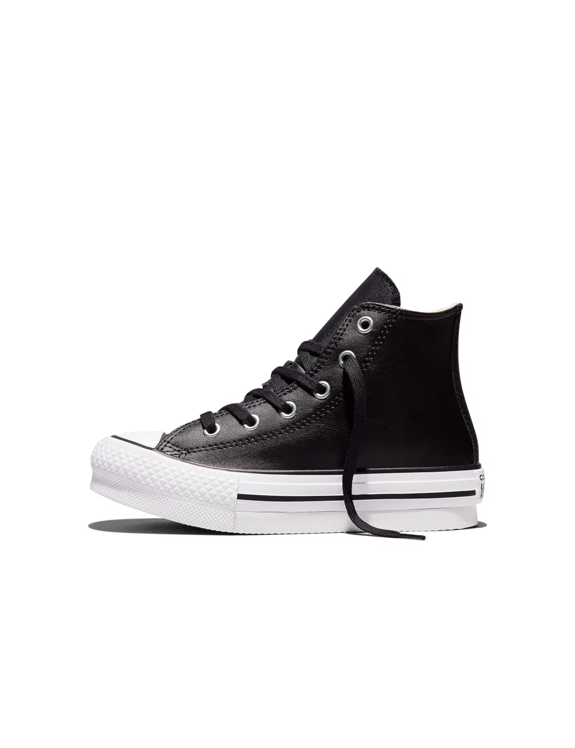 Детские кроссовки для девочек на платформе Chuck Taylor All Star Eva Lift Leather Converse, Black Natural Ivory White — фото 2