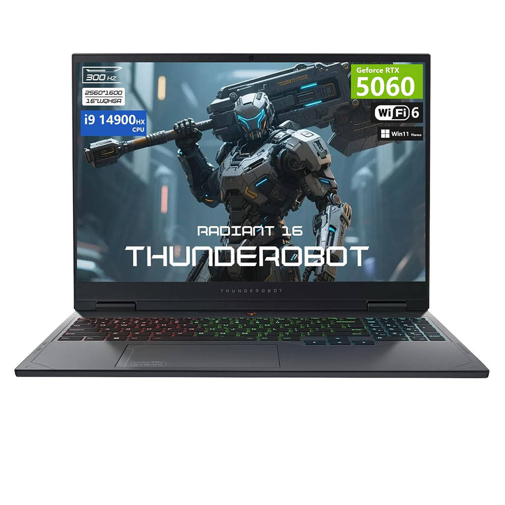 

Игровой ноутбук ThundeRobot Radiant 16, 16'', 64Гб/4Тб, i9-14900HX, RTX 5060, черный, англ. клавиатура