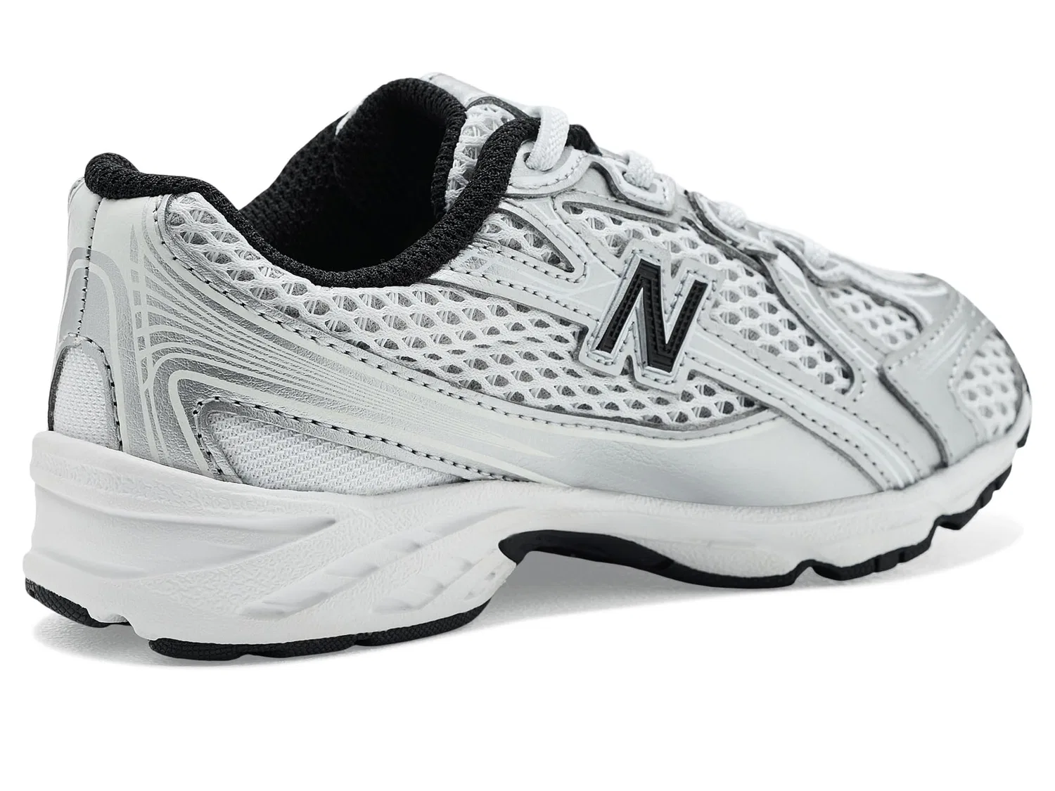 Кроссовки 740 Bungee Lace (для младенцев и малышей) New Balance Kids, Silver Metallic/Black — фото 4