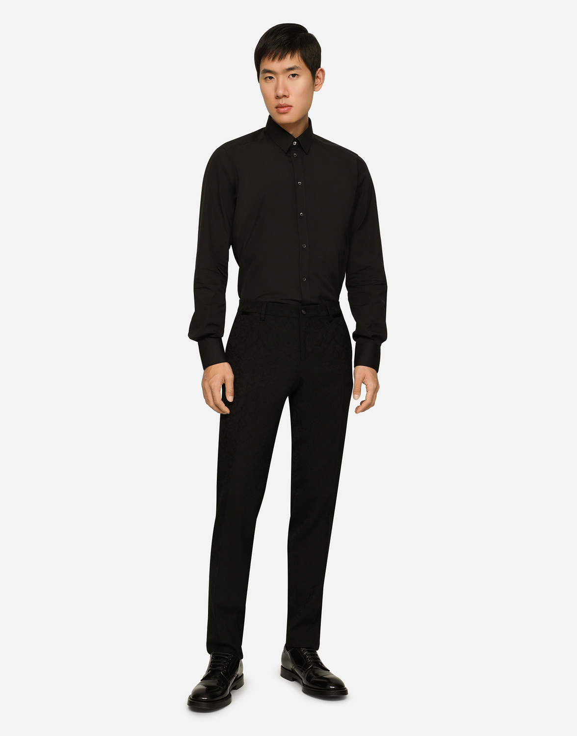 Рубашка из хлопка кроя "gold fit" Dolce & Gabbana, черный — фото 2