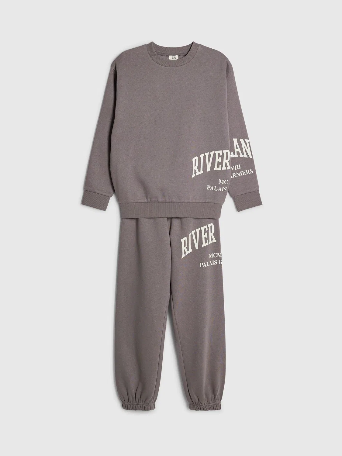 Спортивный костюм River Island Varsity, серый — фото 3