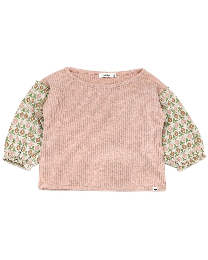 Детская блузка для девочек вязаная Nellie Sweater Knit Blouse oh baby!, розовый
