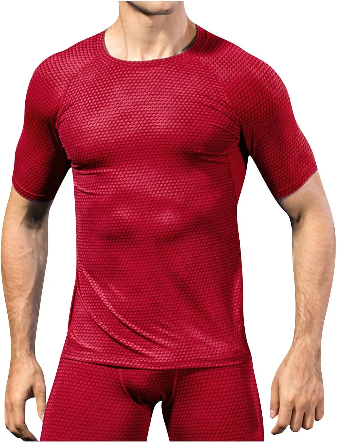 Мужская футболка раглан с коротким рукавом для тренировок, Red