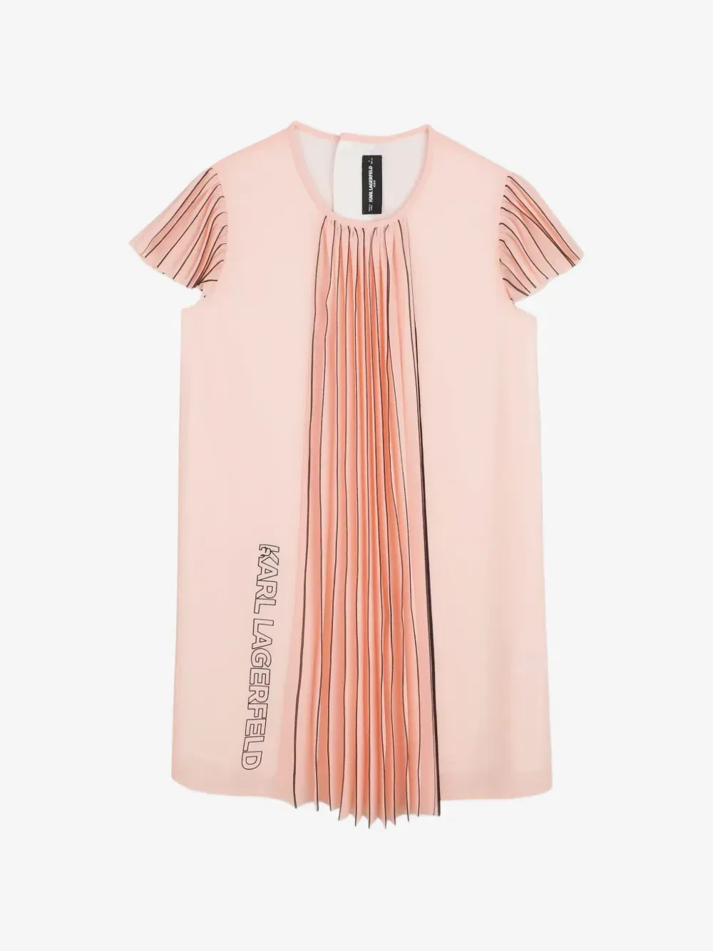 Платье с короткими рукавами и складками Karl Lagerfeld Kids, розовый