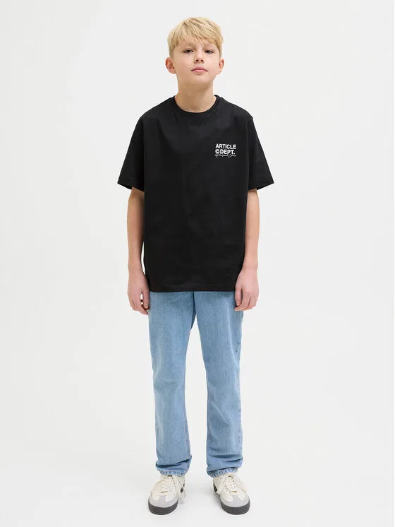 Футболка loose fit Dynamic Dust Jack & Jones Junior, черный — фото 2