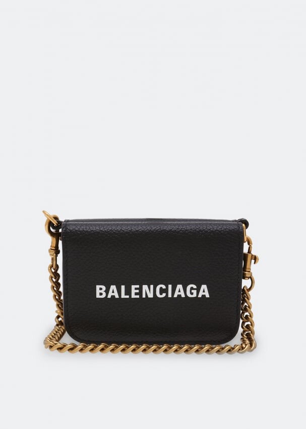 

Кошелек BALENCIAGA Cash mini chain wallet, черный