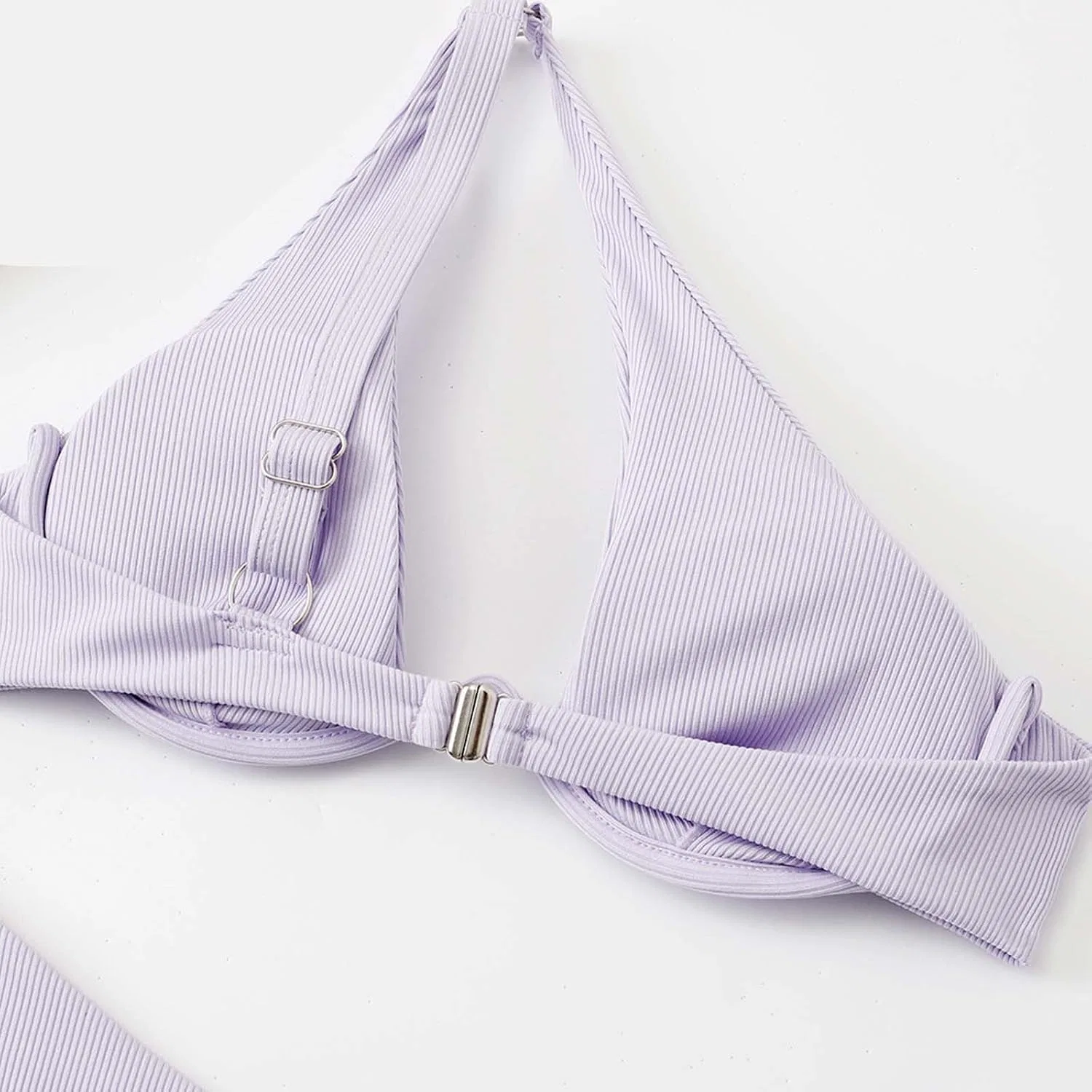 Женский бикини-комплект с вырезами и пуш-ап One Shoulder, Purple — фото 4