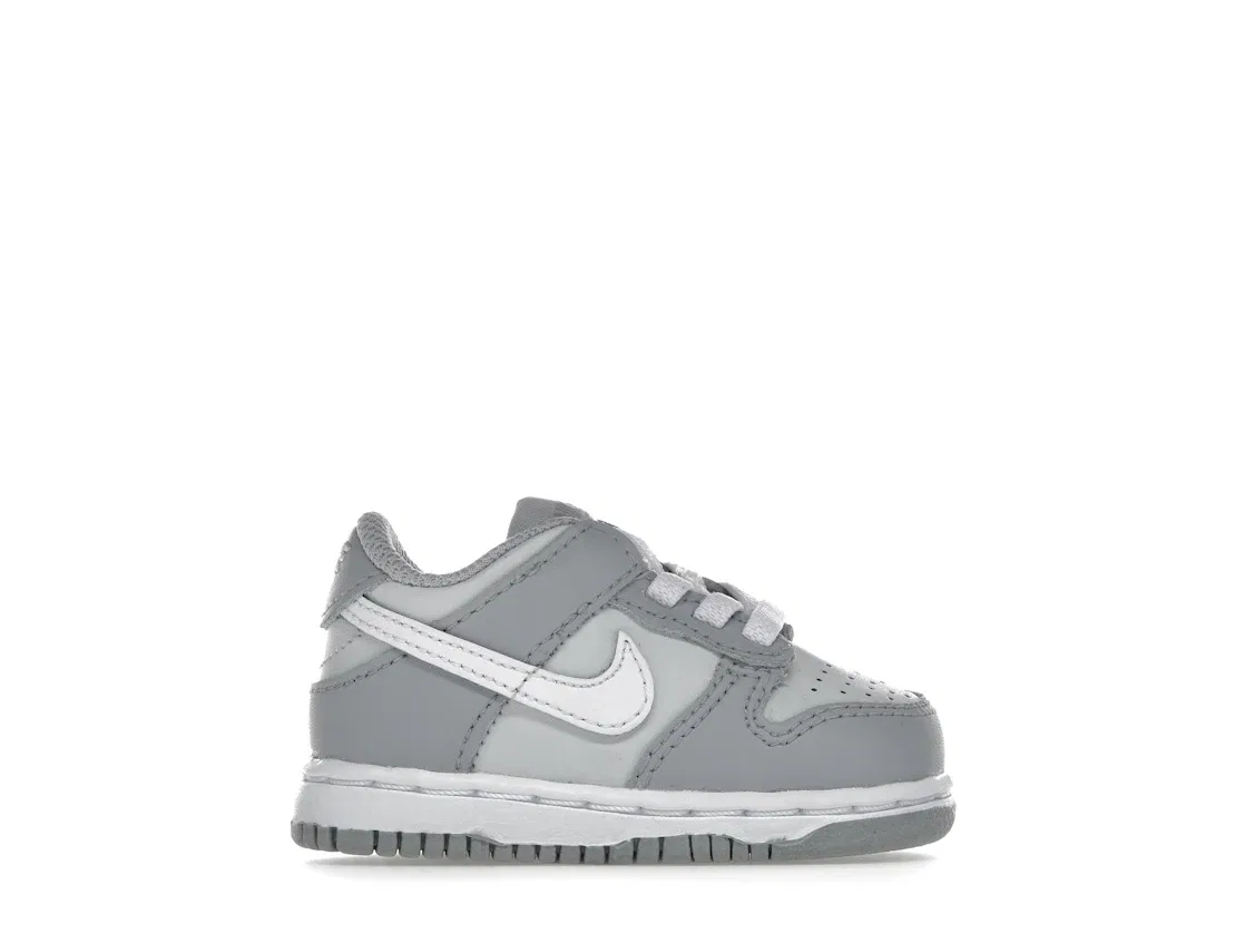 Детские кроссовки с двухцветным дизайном Nike Dunk Low, Pure Platinum/White-Wolf Grey