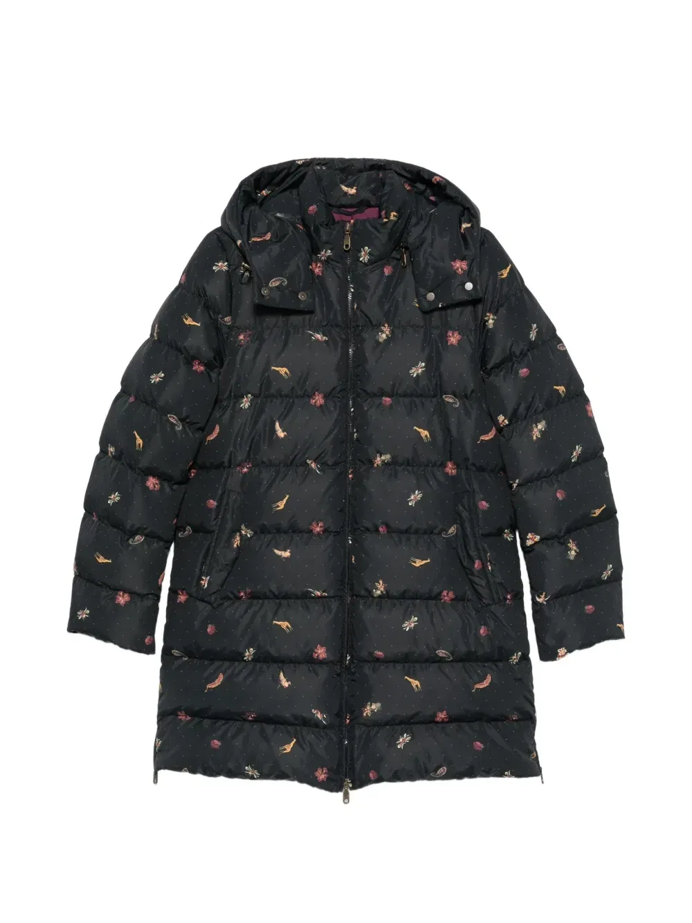 Стеганое пальто с капюшоном Etro, черный