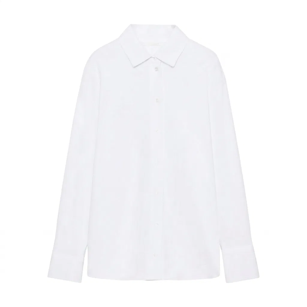 Женская рубашка с воротником White Lapel, ZARA, White