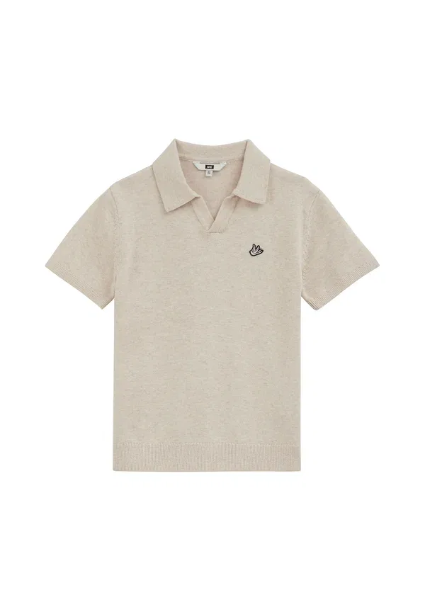 Футболка поло хлопковая Plain We Fashion, beige, бежевый — фото 4