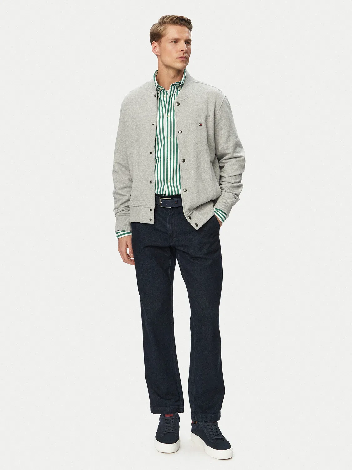 Мужской бомбер стандартного кроя Essential Tommy Hilfiger, серый — фото 2