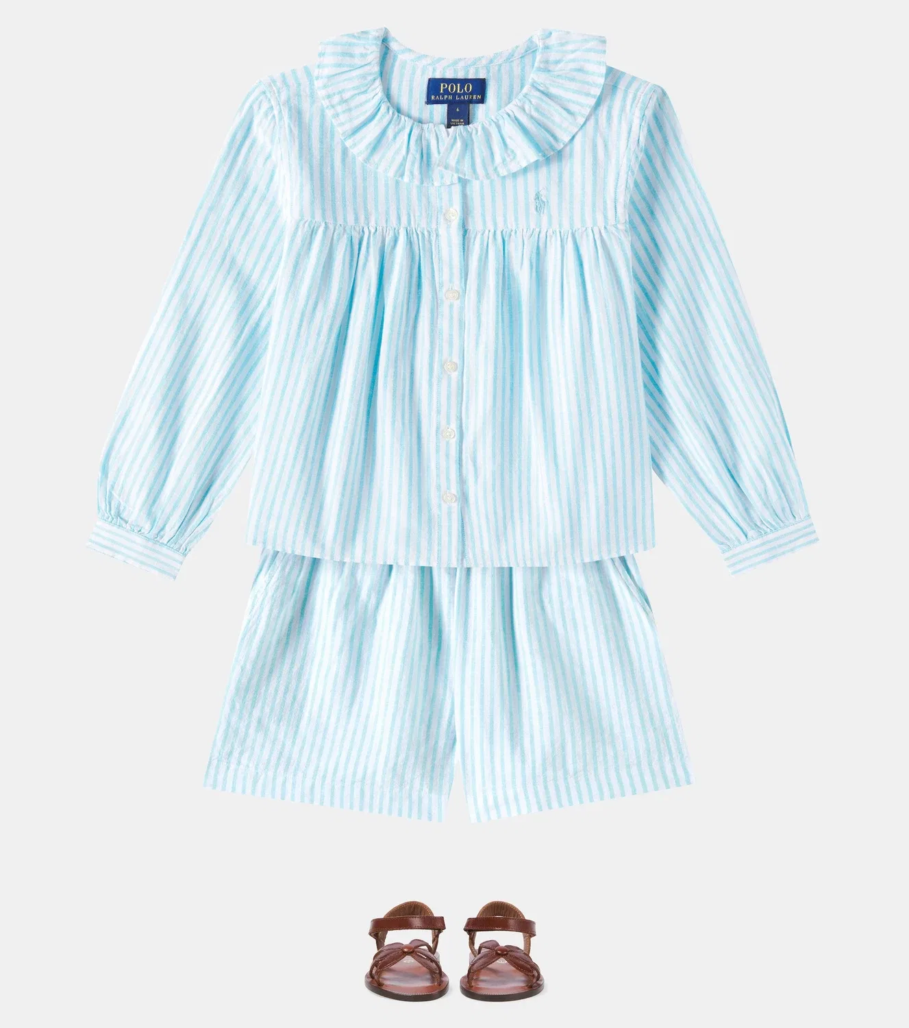 Шорты льняные Polo Ralph Lauren Kids, синий — фото 2