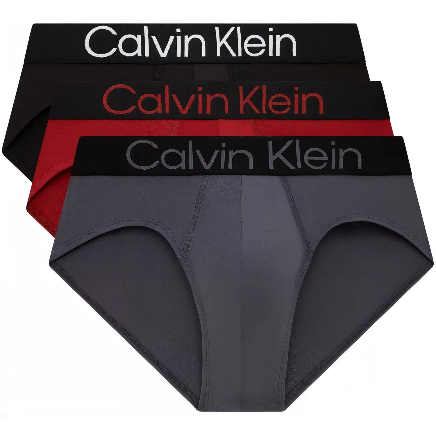 Мужские трусы-боксеры 3 шт, Calvin Klein, Space Black/Carbon Gray/Garnet Red