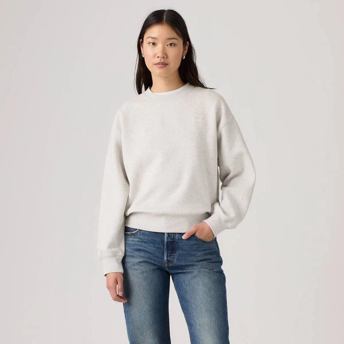 Повседневная толстовка с круглым вырезом Levi's, Frosty Grey Heather - Grey — фото 3