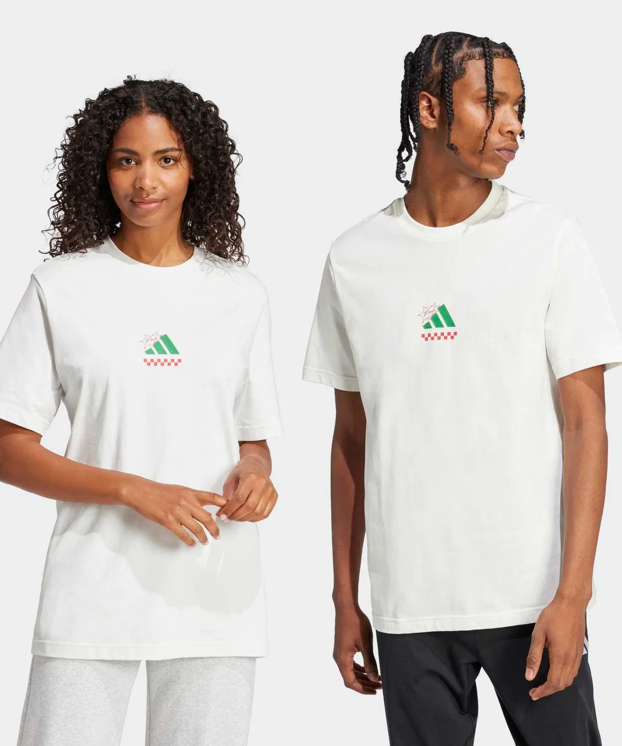 Мужская футболка с принтом пиццы Lounge Pizza Graphic Adidas, Off White