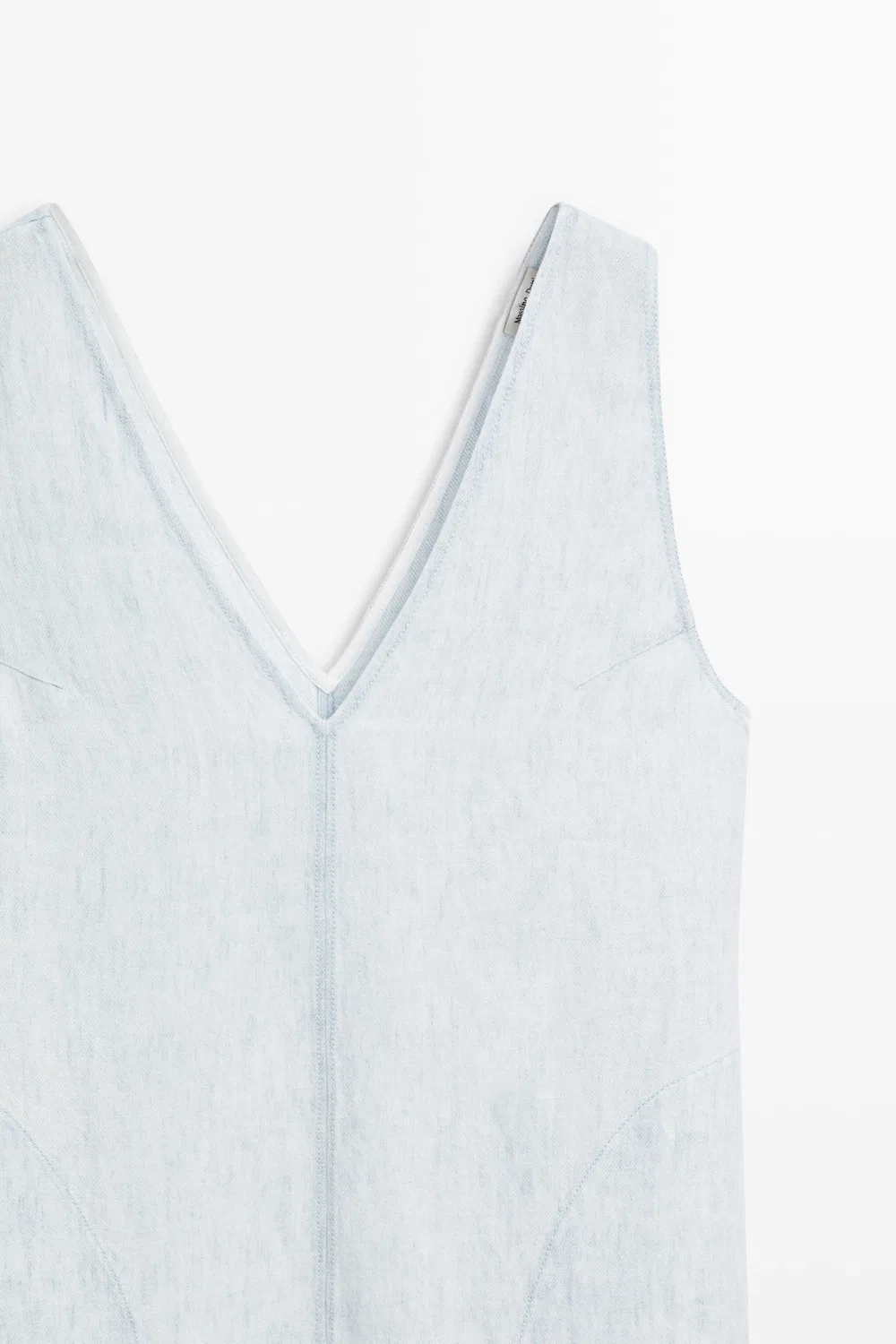 Платье Massimo Dutti, льняное, светло-голубое — фото 4
