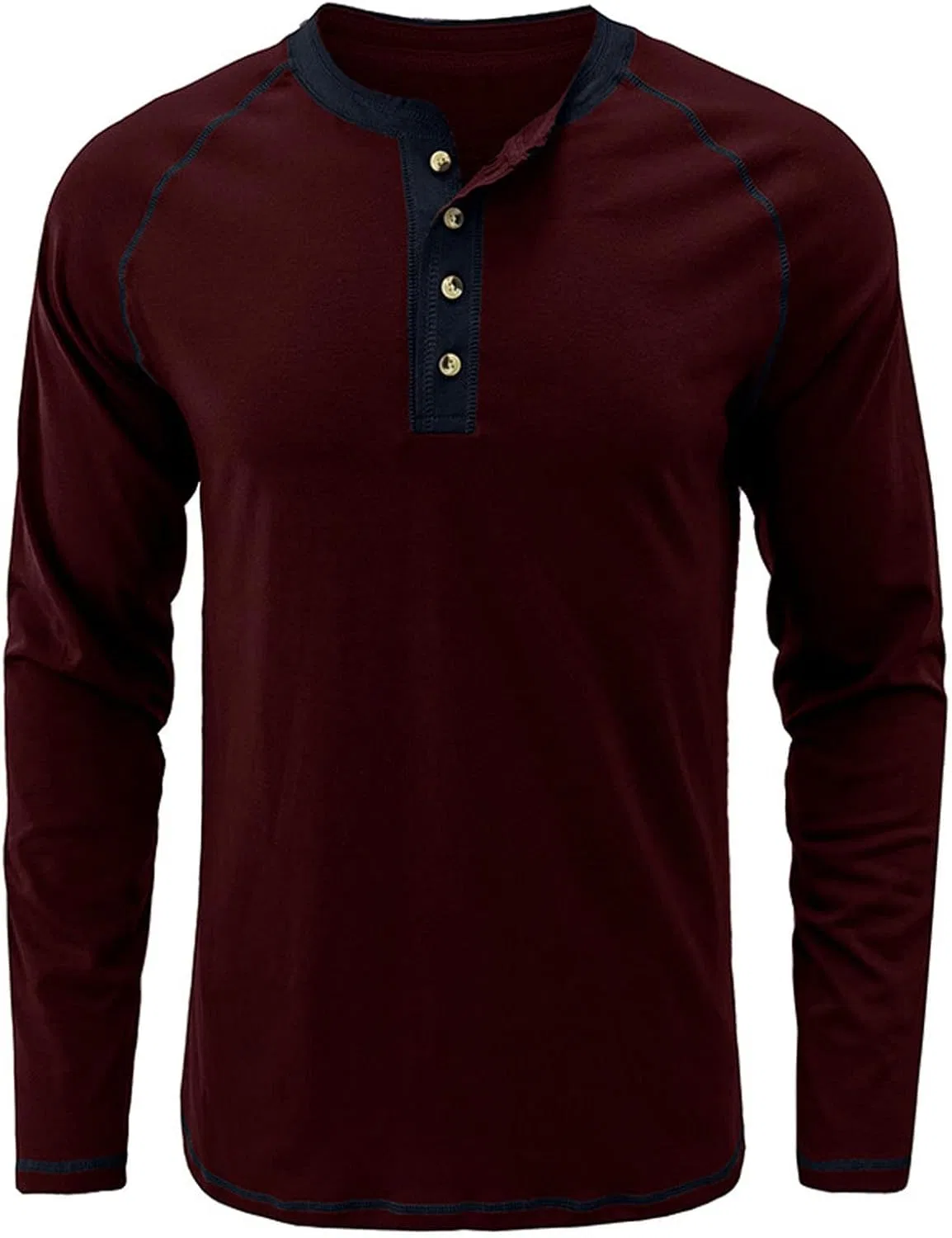 Мужская легкая толстовка с четвертью пуговиц, Slim Fit, Wine — фото 4