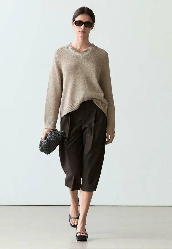 Джемпер трикотажный Jumper Massimo Dutti, sand, песочный — фото 3