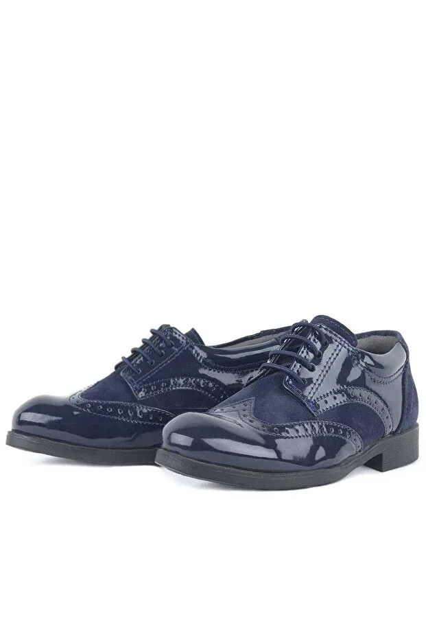 Детские классические туфли для мальчиков на шнуровке Titan Rakerplus, Navy Blue — фото 3