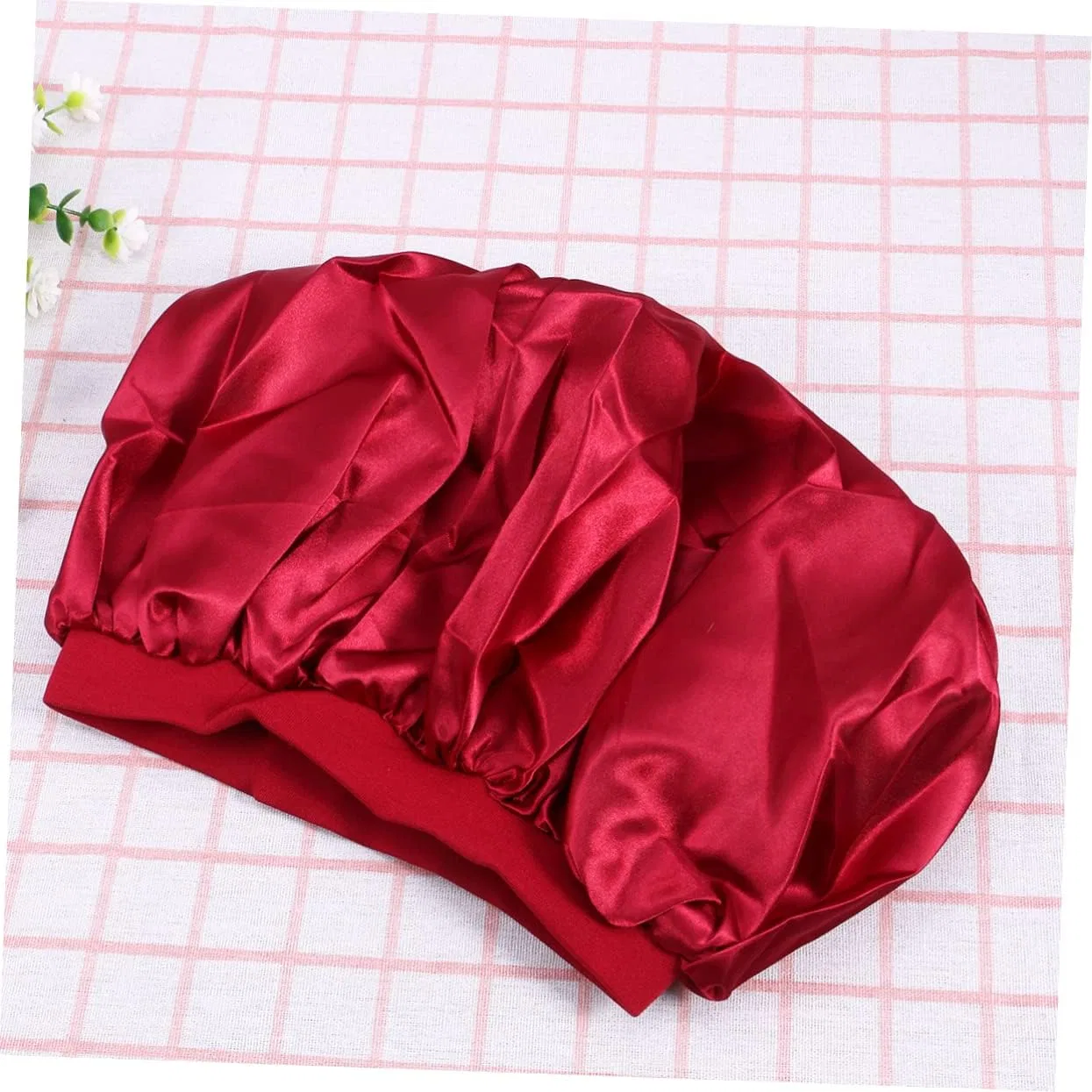 Шапочка для душа Satin Bonnet Elastic Satin Turban Silk Cap, 7LiuYueFei6, набор 2 шт — фото 4