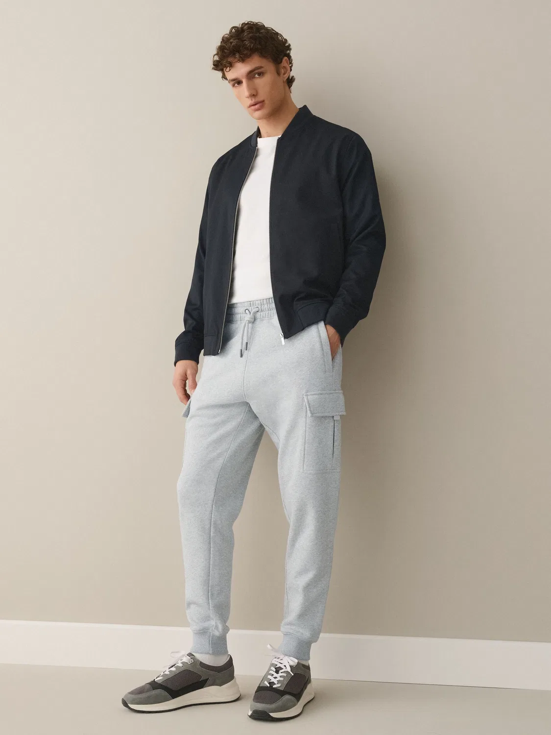 Джоггеры карго Slim Fit Grey Marl Next, серый меланж — фото 2