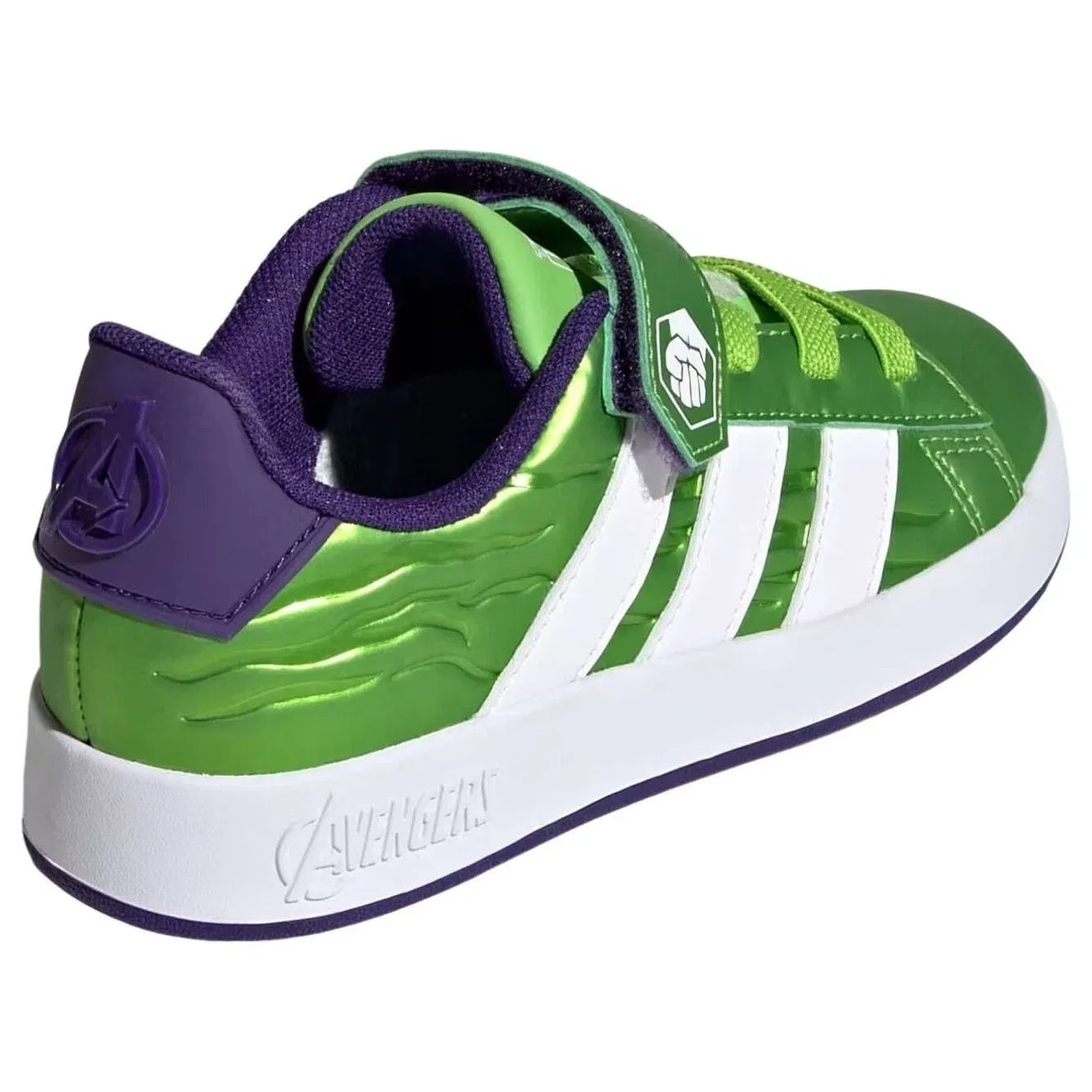 Детские кроссовки для мальчиков на липучке Grand Court Adidas, зеленый — фото 3