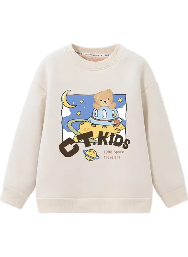 Свитшот утепленный с начесом детский унисекс Classic Teddy, белый — фото 2