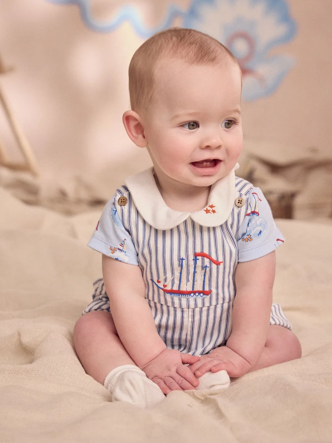 Комбинезон для новорожденных, полосатый, Cath Kidston Next, синий