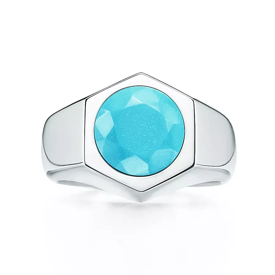 

Кольцо Tiffany & Co. x Elsa Peretti Esagono, серебро/бирюза