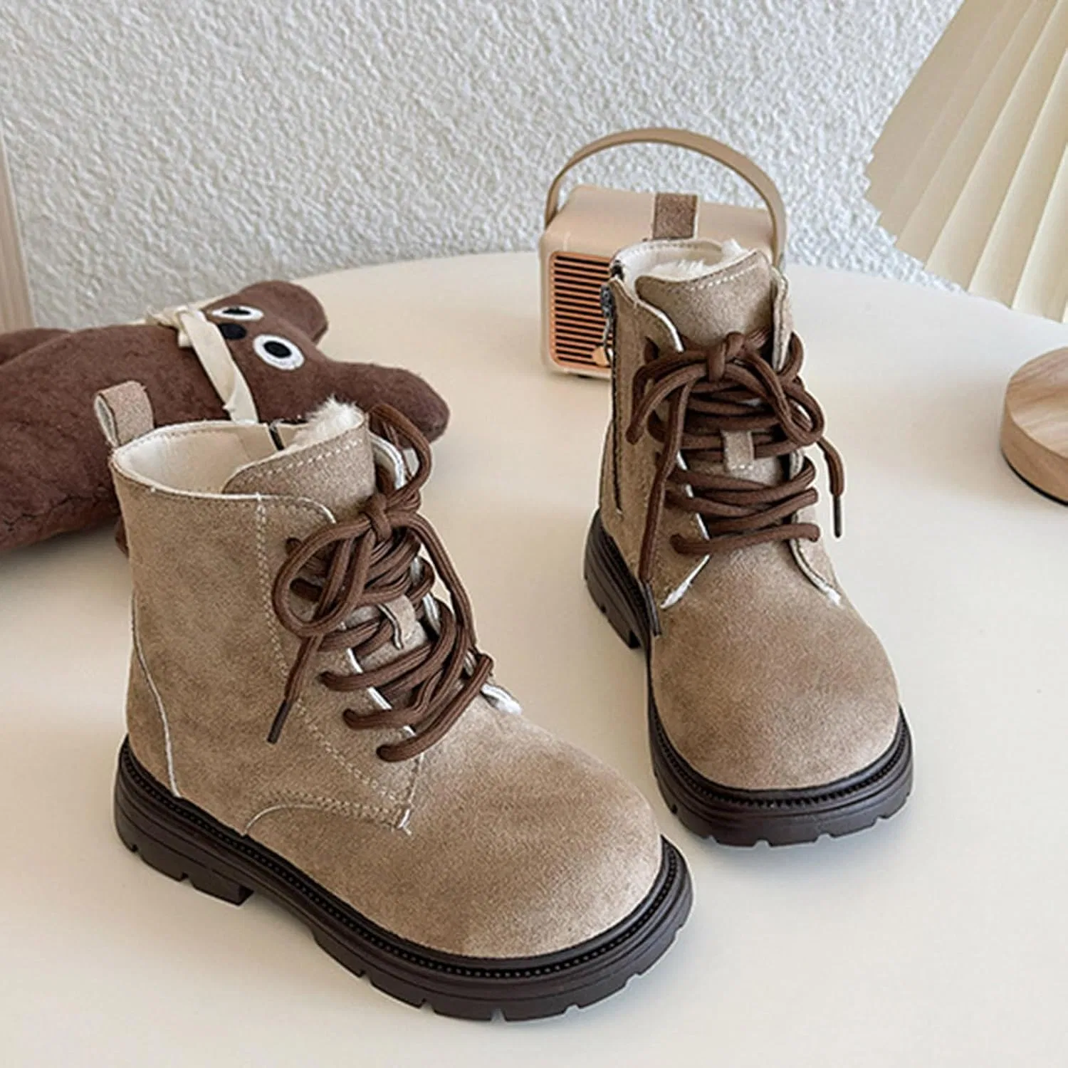 Детские зимние ботинки на меху с мемори-пеной, Khaki — фото 4