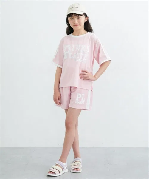 Детский спортивный комплект для девочек с логотипом Pinklatte sport QUNTSTYLE, Pink — фото 2