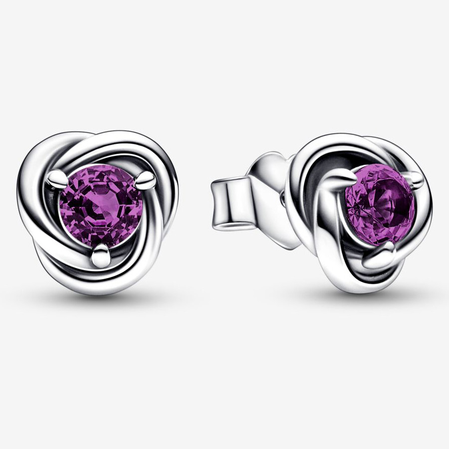 

Серьги Pandora February Purple Eternity Circle, фиолетовый