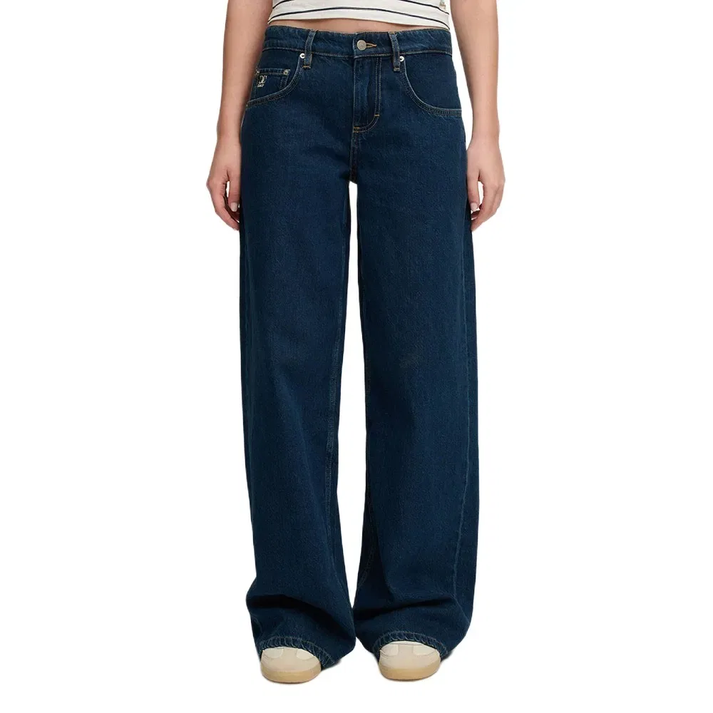Джинсы свободные Superdry Mid Rise Baggy, синий