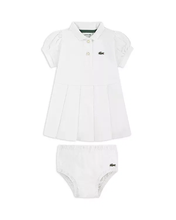 Детское платье для девочек плиссированное с комплектом трусиков Lacoste, Farine