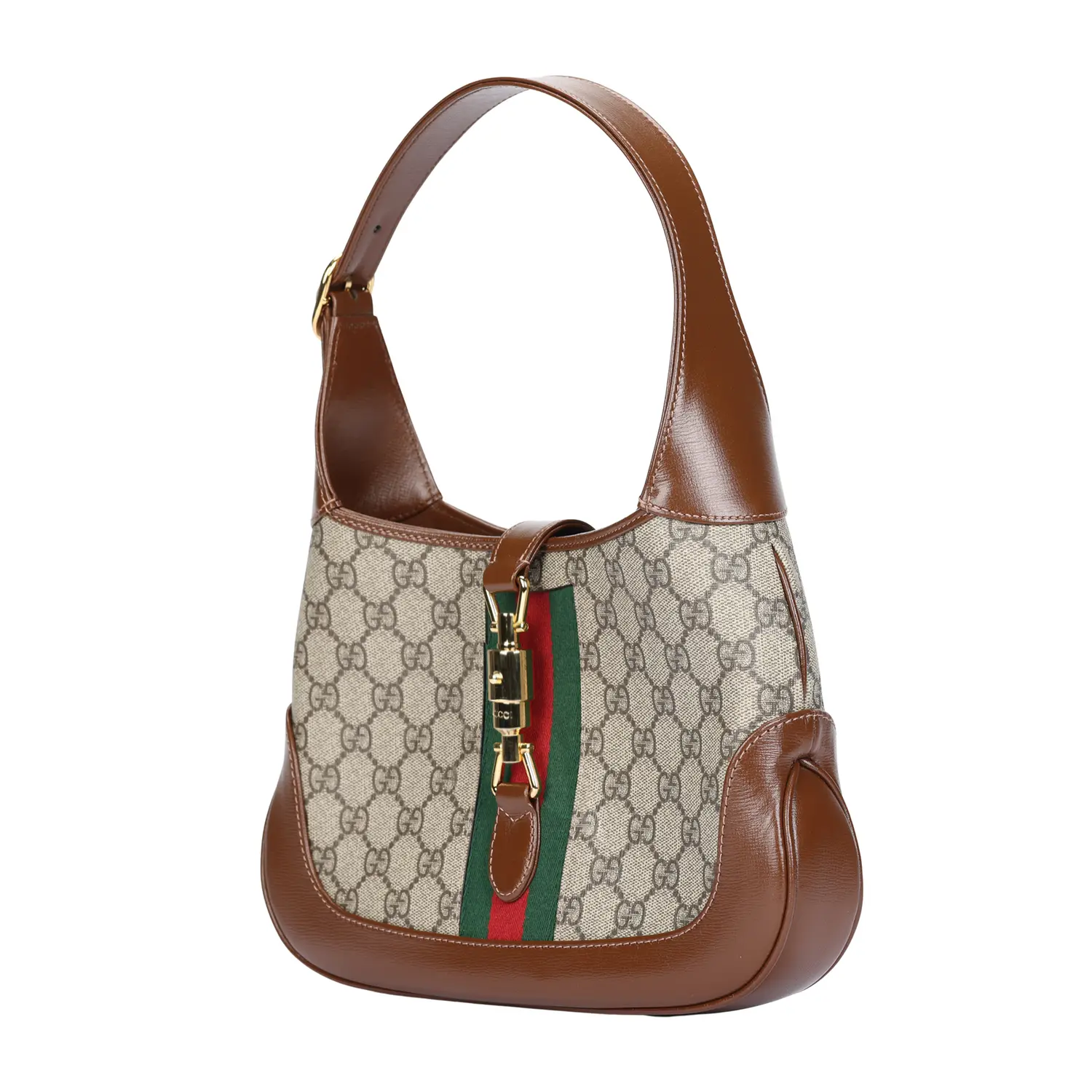 Женская сумка через плечо Gucci Jackie 1961 Canvas With Leather Crescent — фото 2